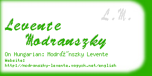 levente modranszky business card